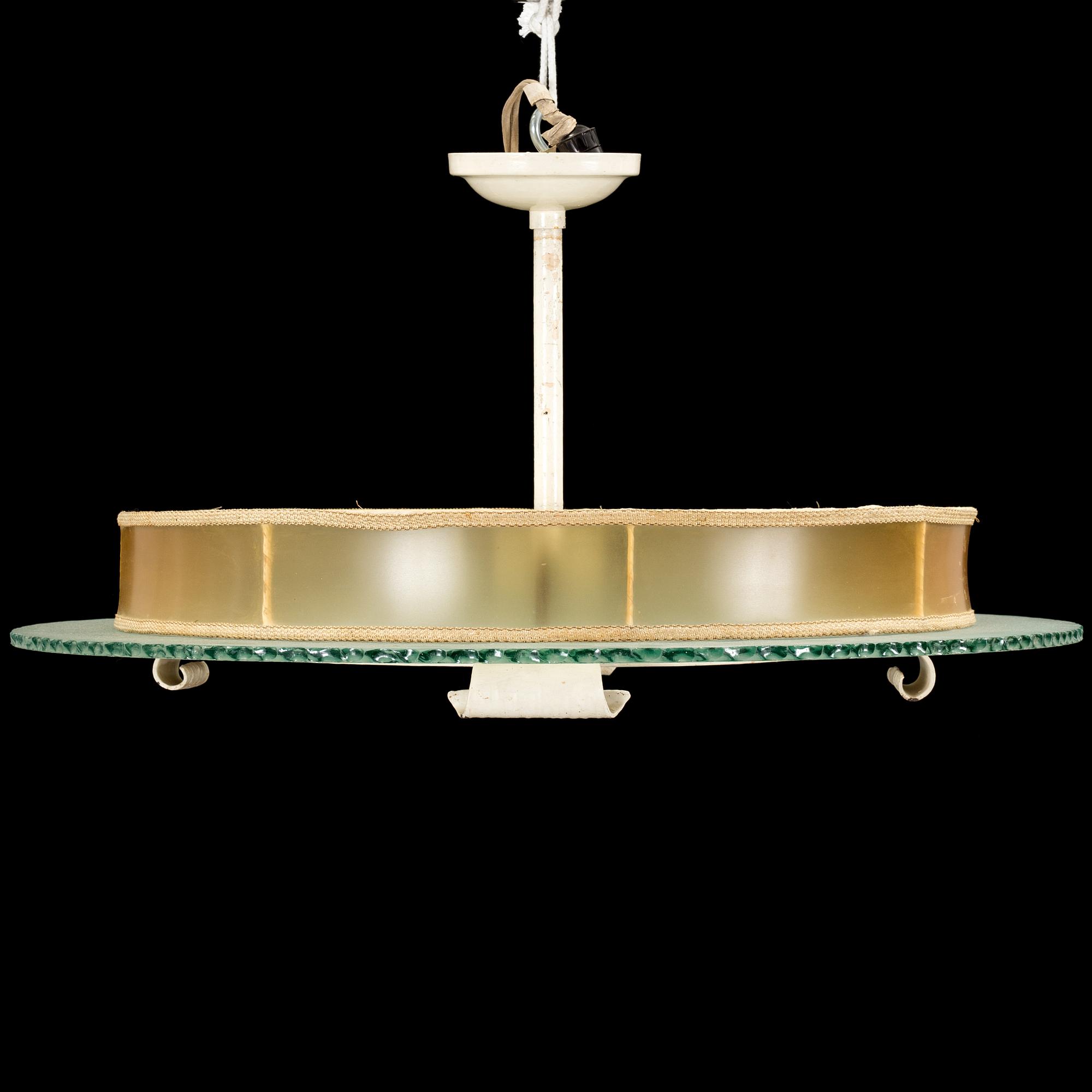 A 1930s art déco ceiling light.
