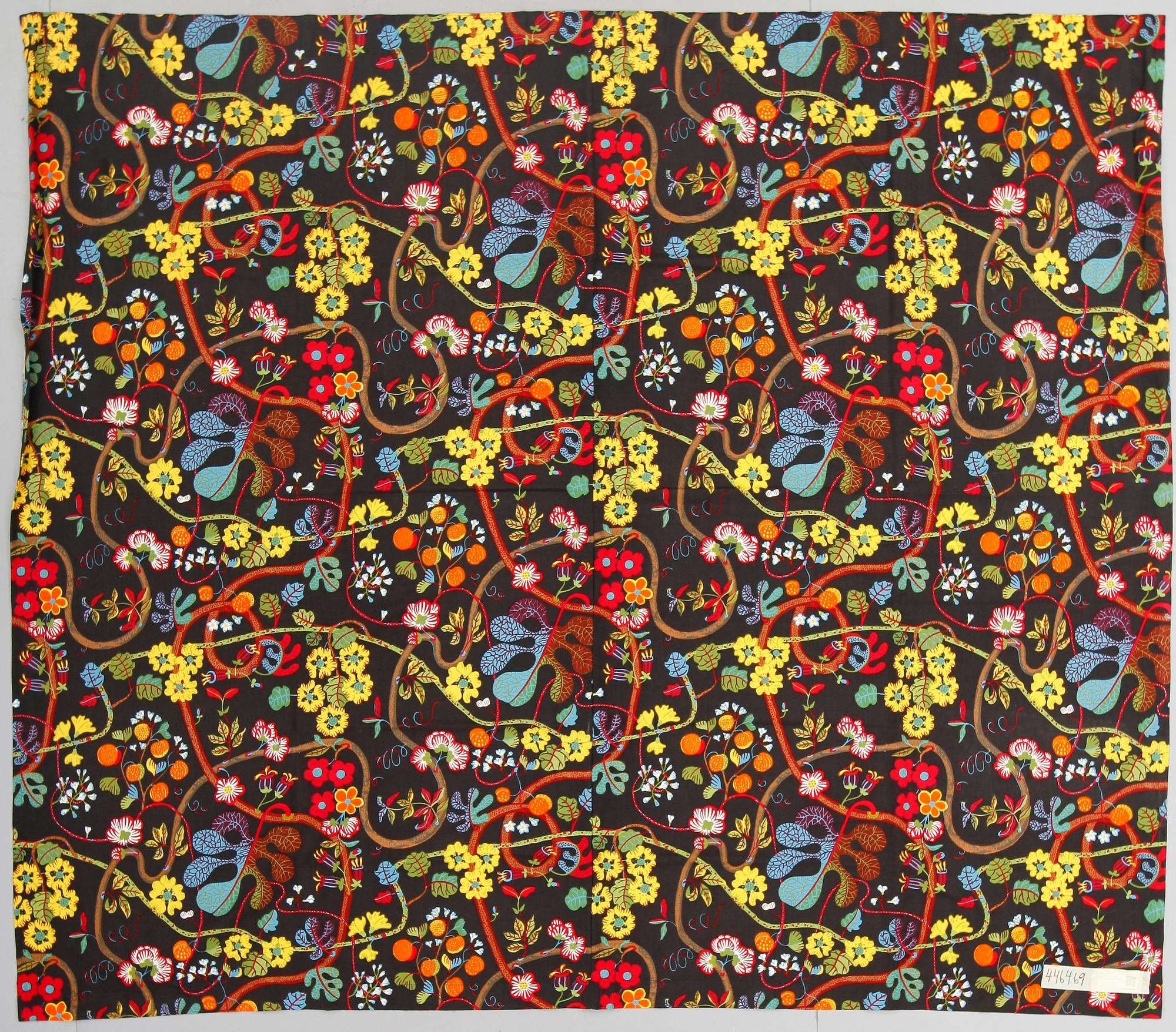 GARDINLÄNGDER, 2 st, linne, "Baranquilla", Josef Frank.