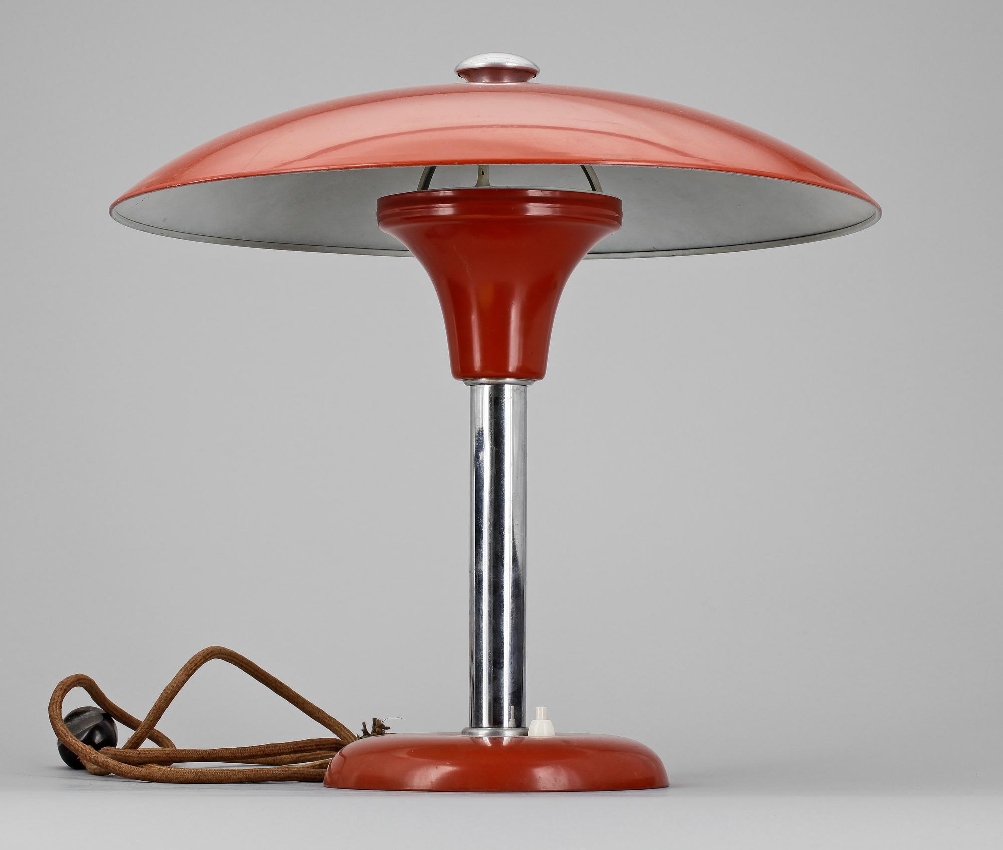 BORDSLAMPA, märkt Metallwerke Schröder Lobenstein, 1930-40-tal.