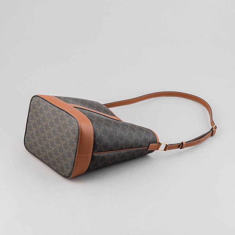 Céline, a canvas and leather handbag and wallet, 2020.