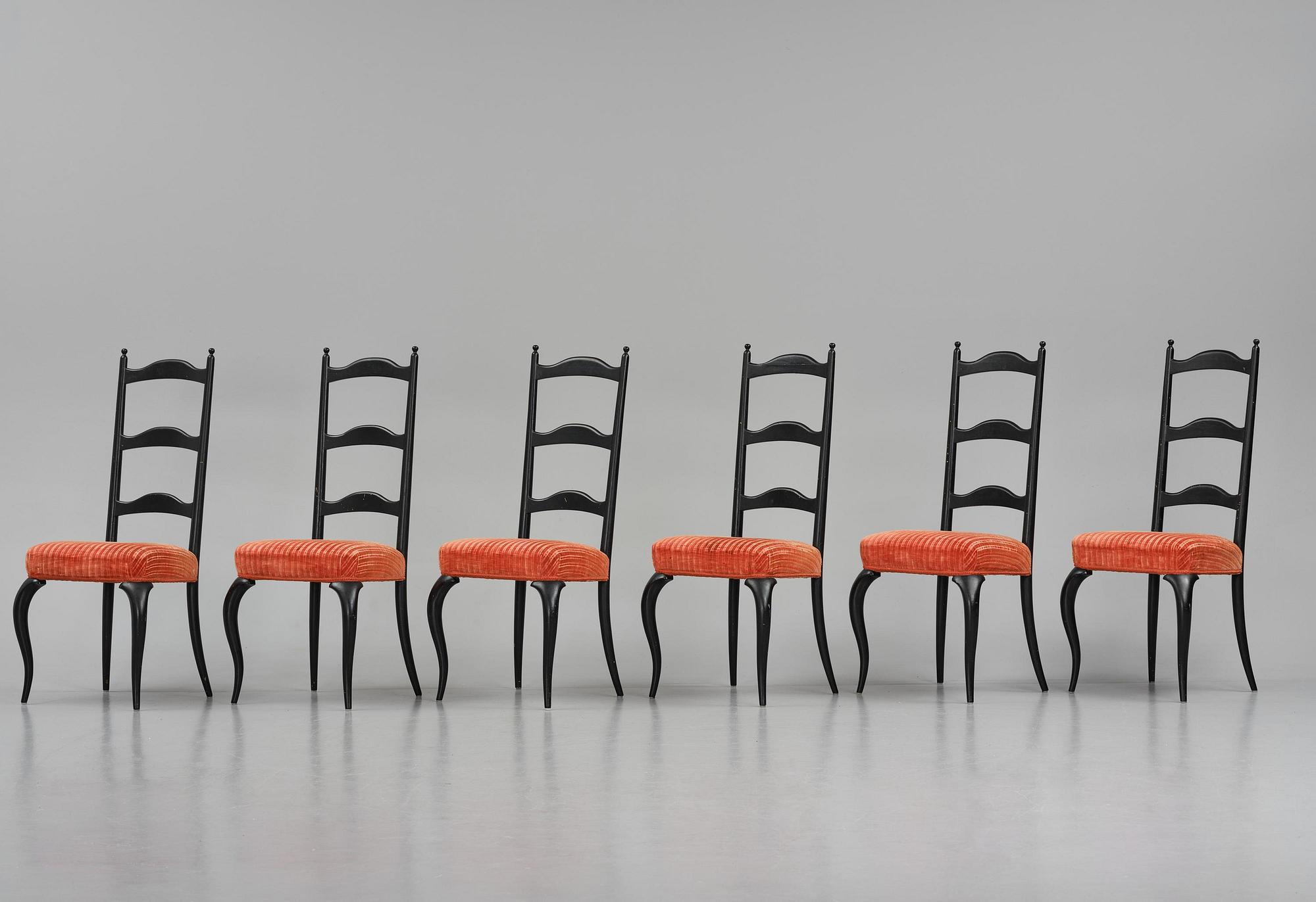 Uno Åhrén, a set of eight Swedish Grace dining chairs, 1920s.