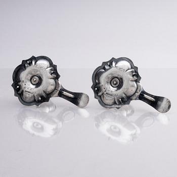A pair of Swedish 18th century silver chamber-candlesticks, marks of Jürgen Friedrich Sickman, Stockholm 1757.