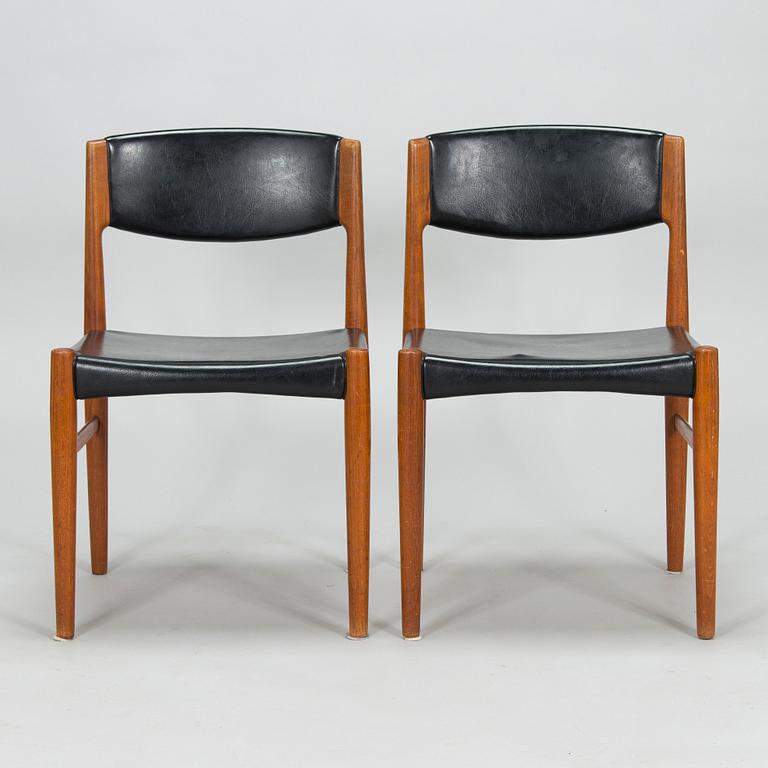 A set of four mid 20th century chairs. Glostrup Möbelfabrik, Denmark.