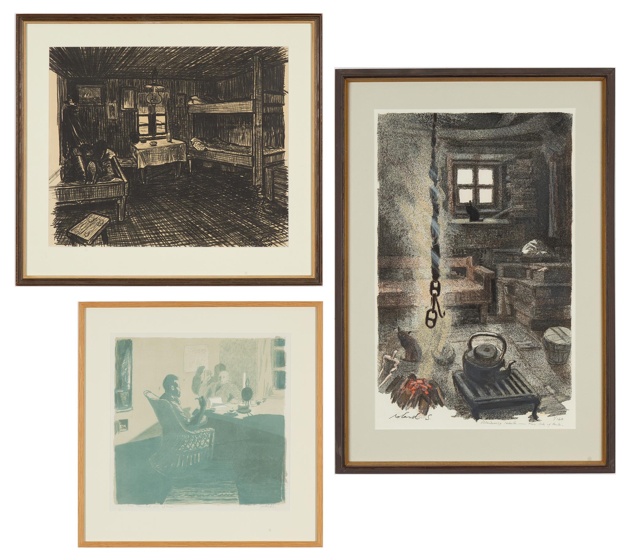 Roland Svensson, 3 litografier, signerade och 2 numrerade.