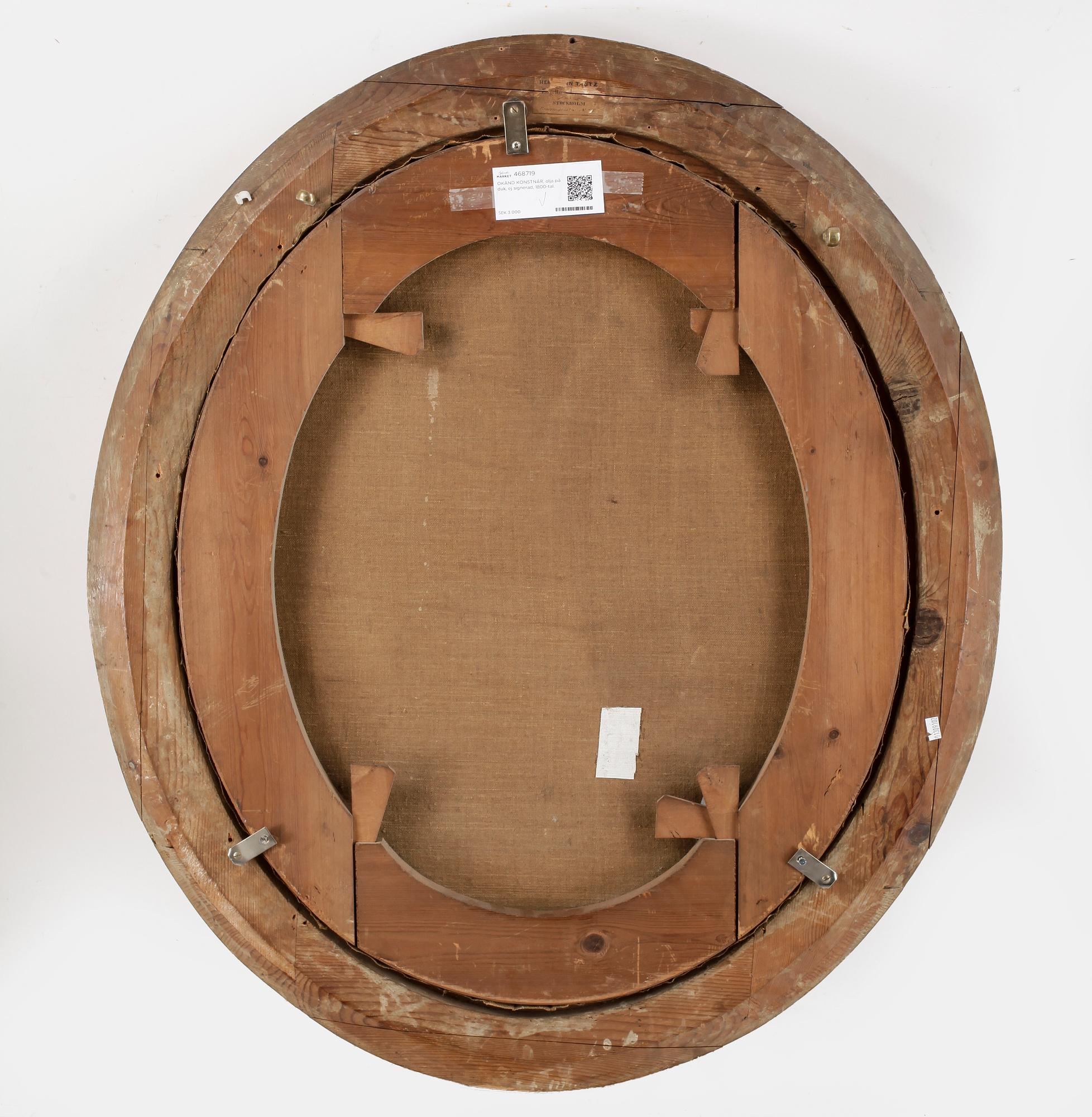 OKÄND KONSTNÄR, olja på duk, ej signerad, 1800-tal.