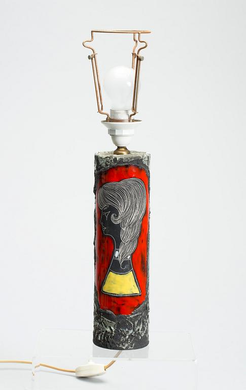 BORDSLAMPA, keramik,  Italien, 1960-tal.