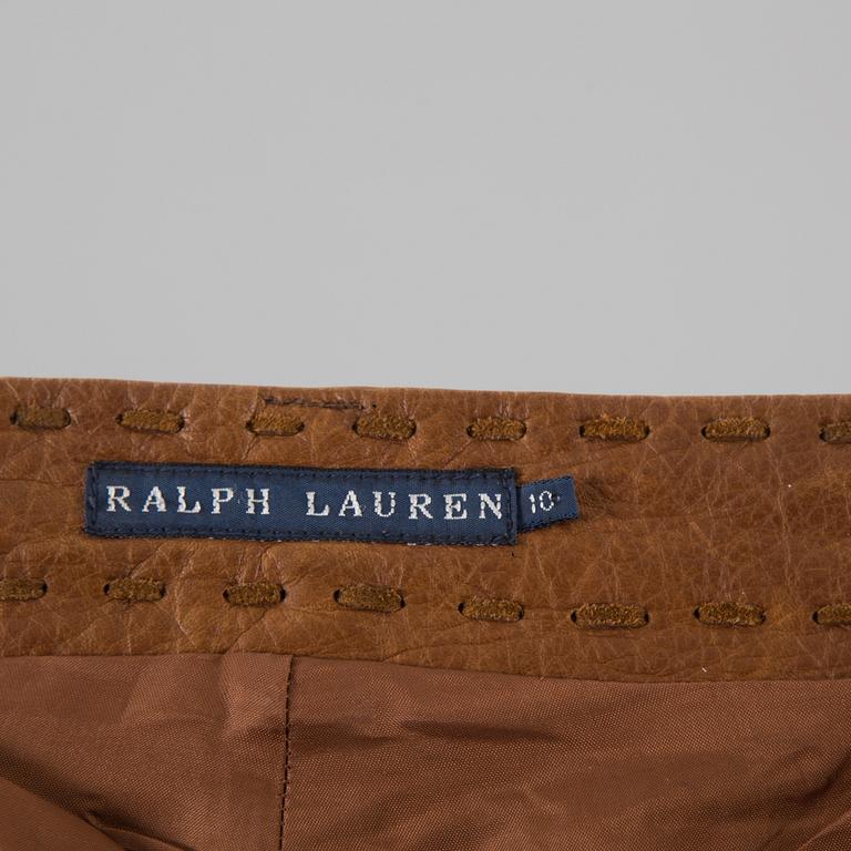 A leather pants by Ralph Lauren, in size 10.