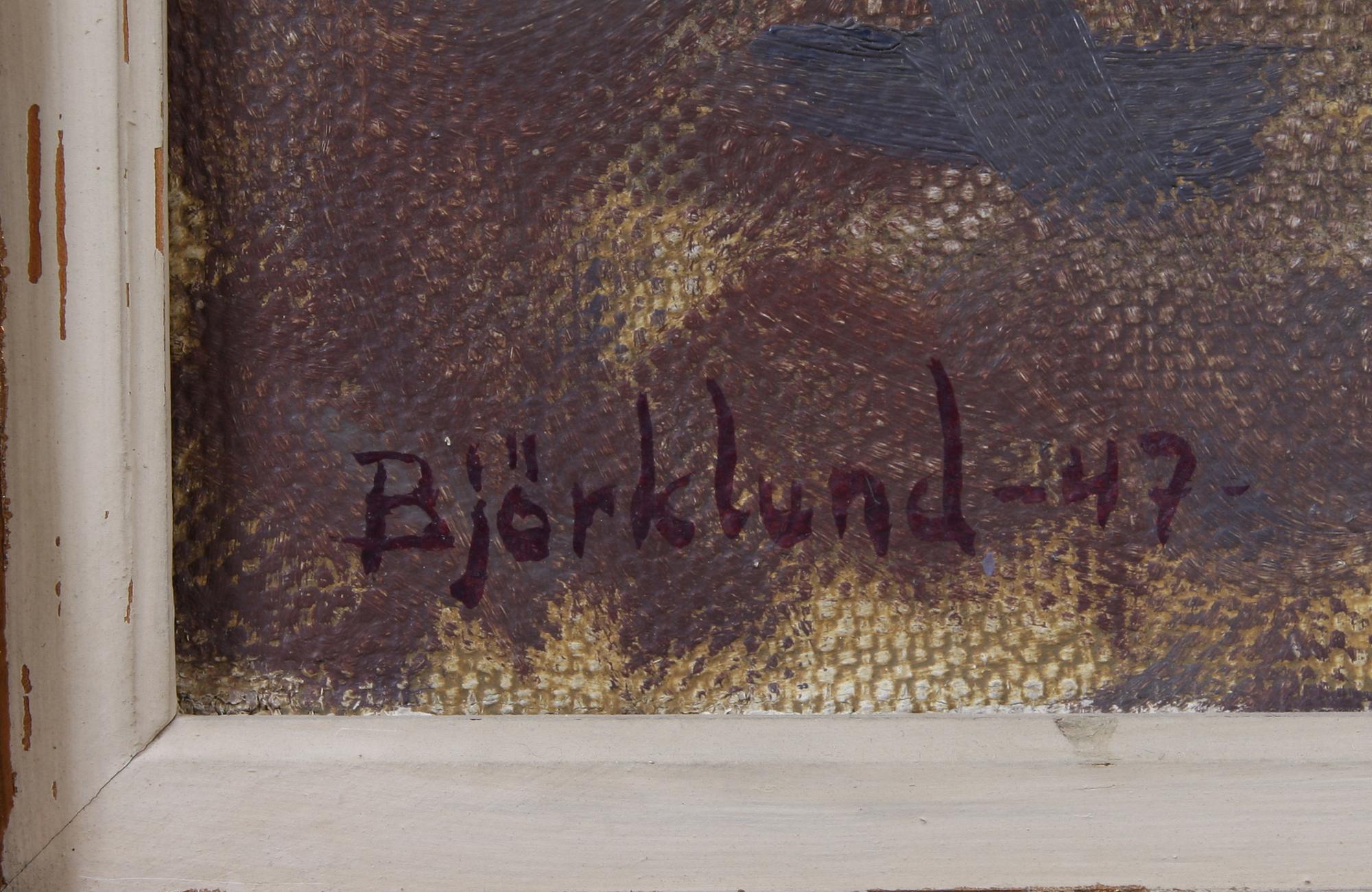 STIG-JOHAN-ARNE BJÖRKLUND, olja på pannå, sign.