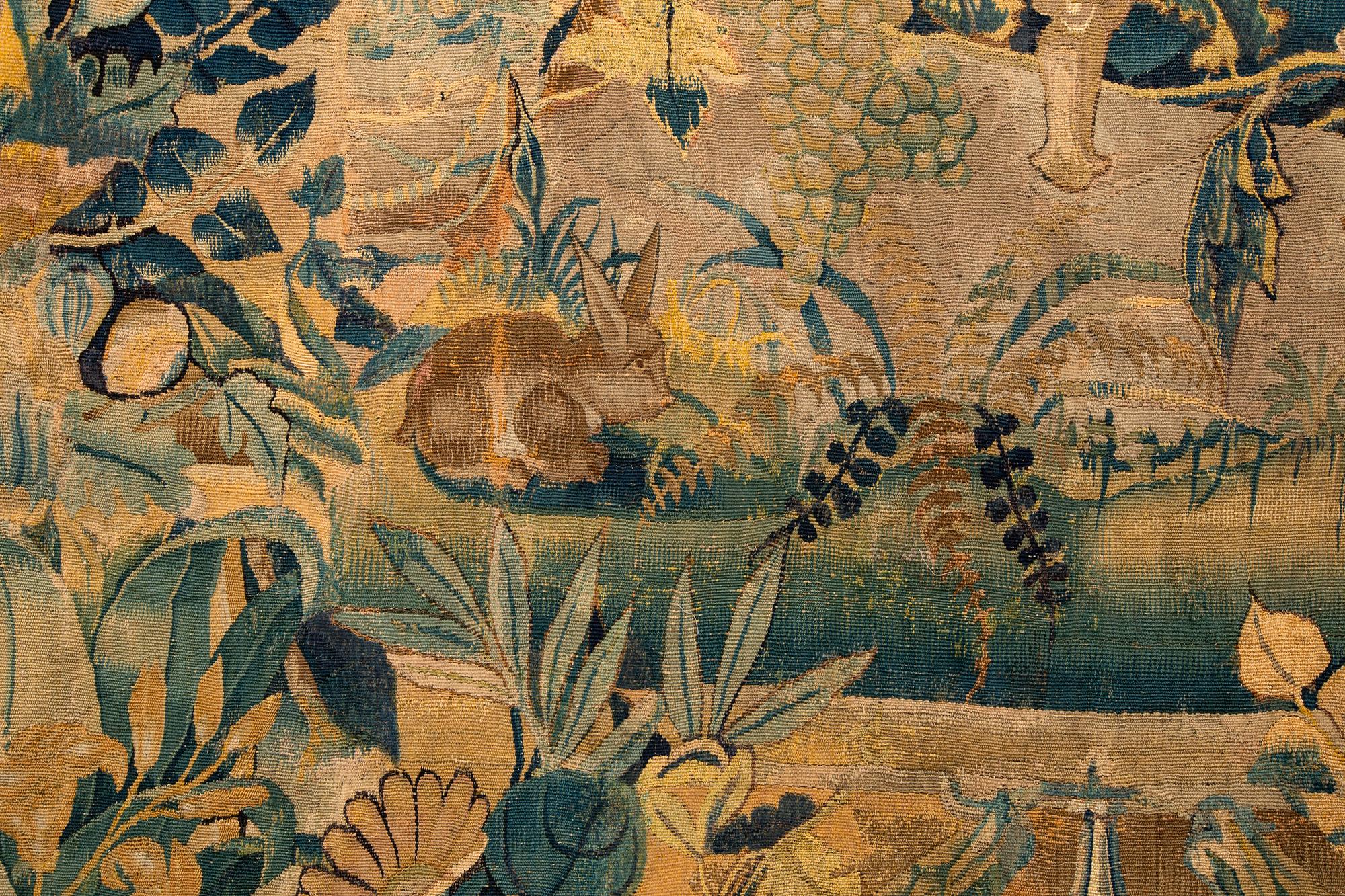 A tapestry, "Feuilles de choux", tapestry weave, third quarter 16th century, Flanders, probably Audenarde.
