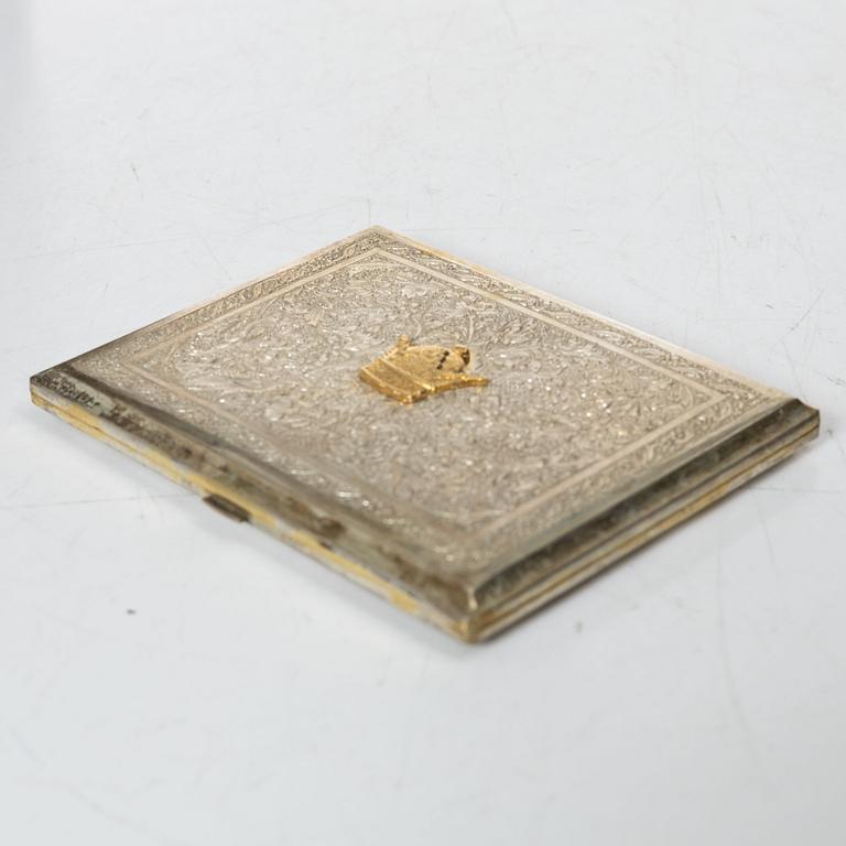 Case, silver, Persian, unmarked.