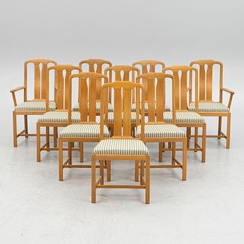 Carl Malmsten, ten 'Ambassador' chairs, Åfors Furniture Factory.