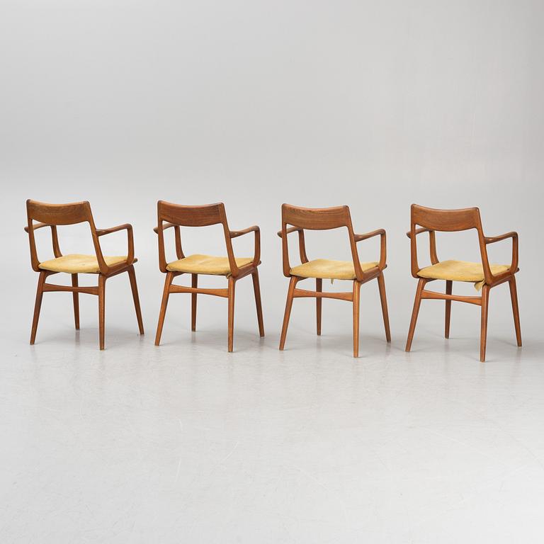 Alfred Christiansen, stolar, 4 st, "Boomerang/370", Slagelse möbelverk, Danmark, 1960-tal.