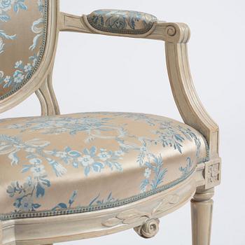 A pair of carved Gustavian chairs by J. Mansnerus (master 1756-1779).