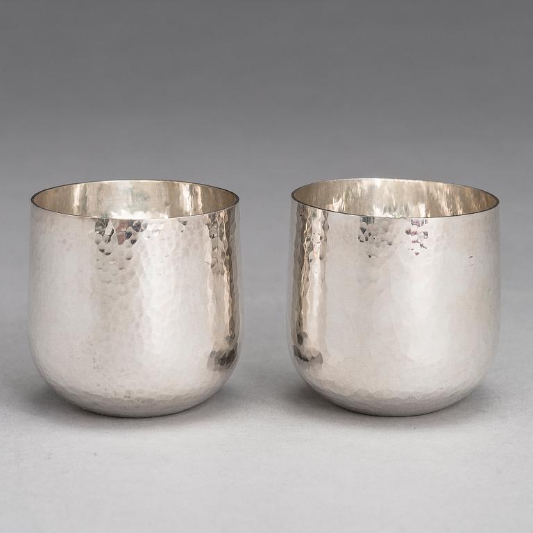 TAPIO WIRKKALA, A 6-piece set of silver beakers, marked TW, Kultakeskus oy, Hämeenlinna, Finland 2006-2012.