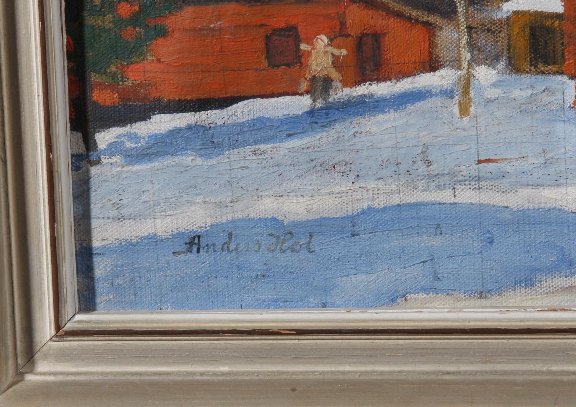 HOL, ANDERS. Olja på duk. Sign.
