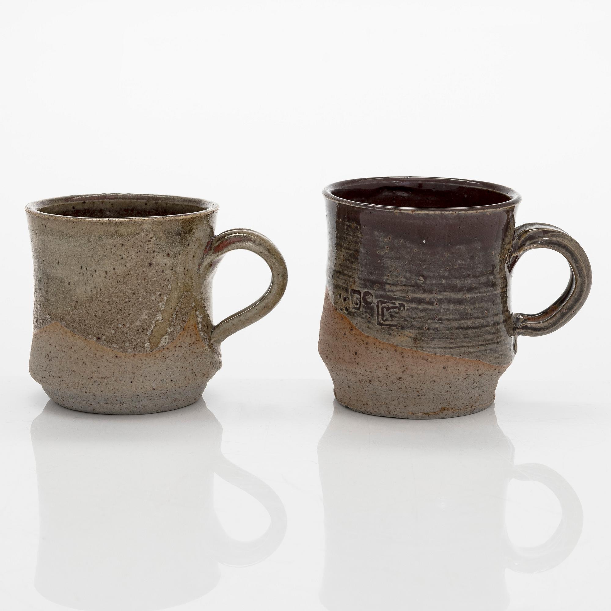 Kyllikki Salmenhaara, muggar, 2 st, stengods, signerade KS.