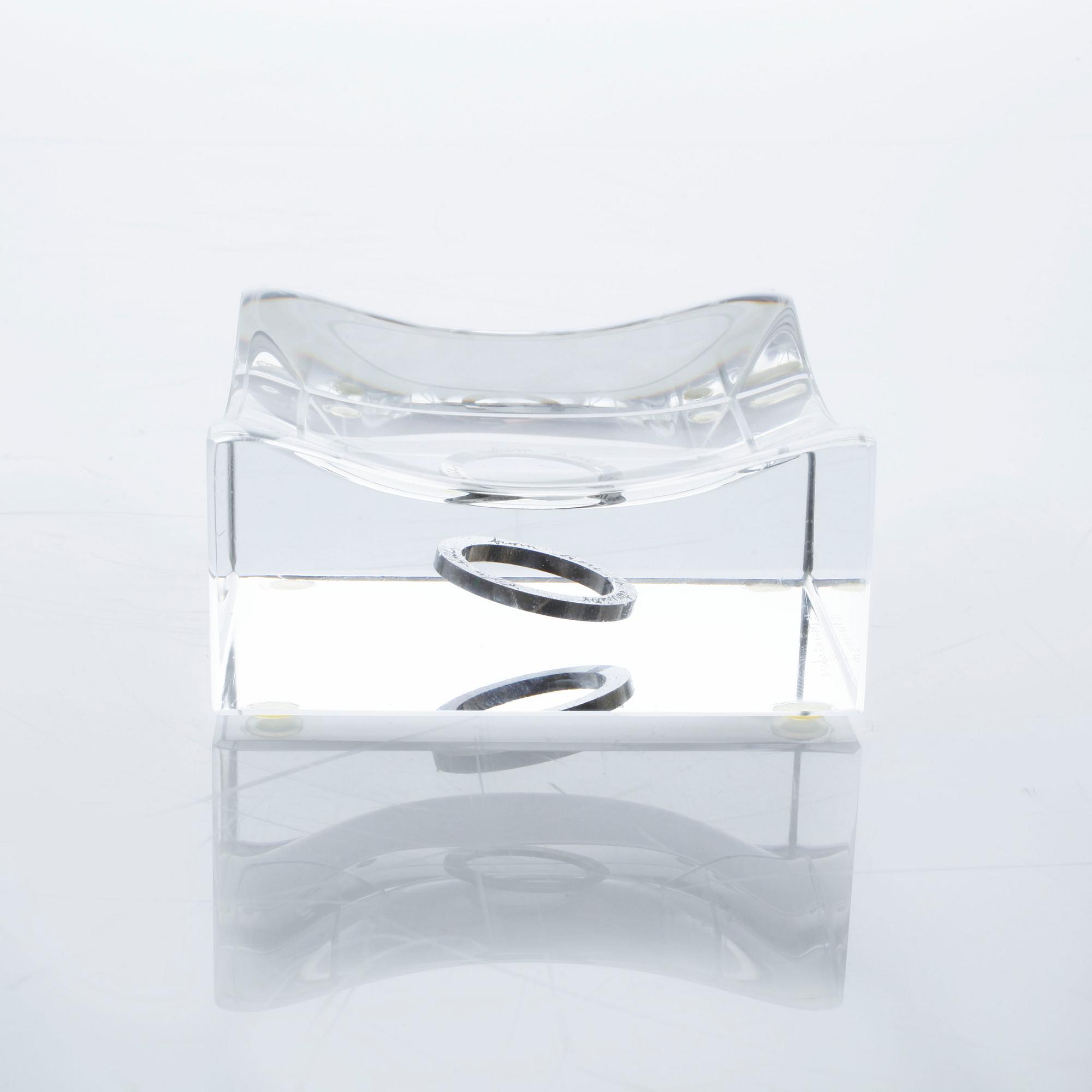 EFVA ATTLING, 6 st glas, "Amor Vincit Omina" samt skål, "Endless", glas och silver, Orrefors, omkring år 2000.