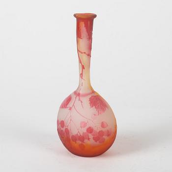 Emile Gallé, vase, glass, Art Nouveau, Nancy, France, early 20th century.