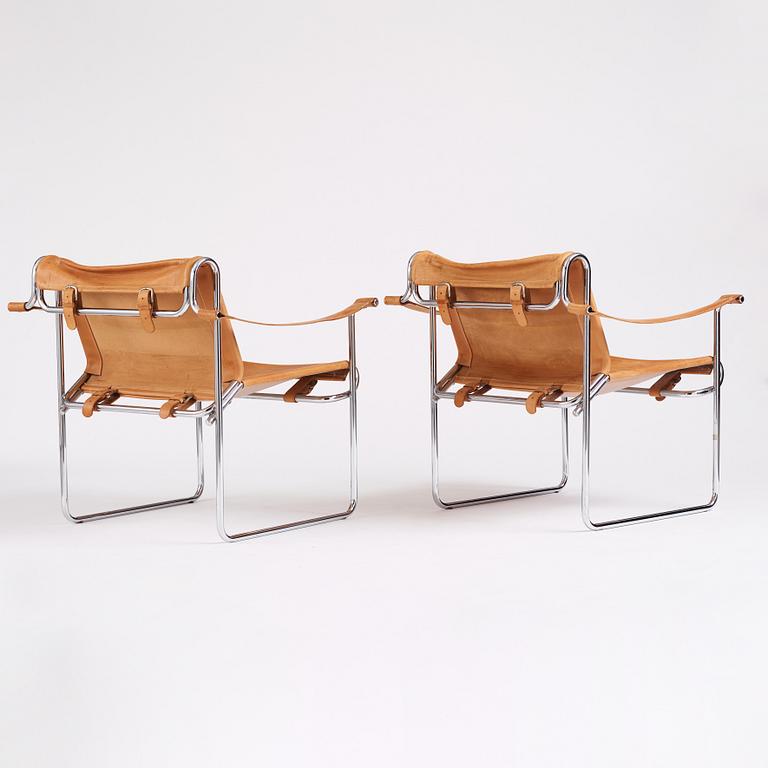 Pethrus Lindlöf, a pair of 'Flamingo', chairs, AB Lindlöfs Möbler, Lammhult, Sweden 1970s.