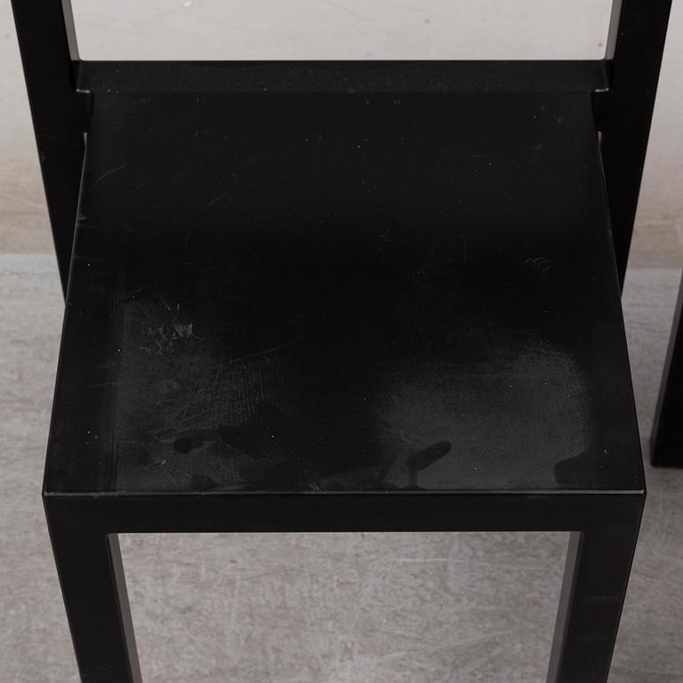 BORIS BERLIN/POUL CHRISTIANSEN, a 'Non' table with two chairs by Komplot design for Källmo.