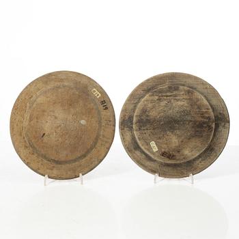 Wooden discs, 7 pcs. Folk art, 19th century.