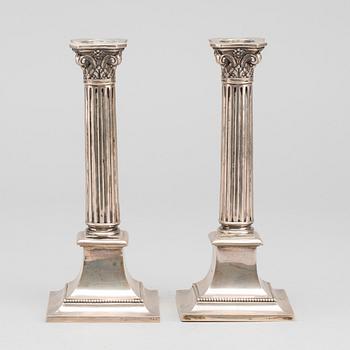 A Swedish pair of 20th century silver candle sticks, mark of K. Andersson Stockholm 1909(?).