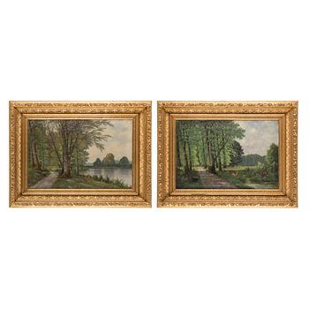 WILHELM FERDINAND LEISNER, two, oil on canvas, signed and dated 89.