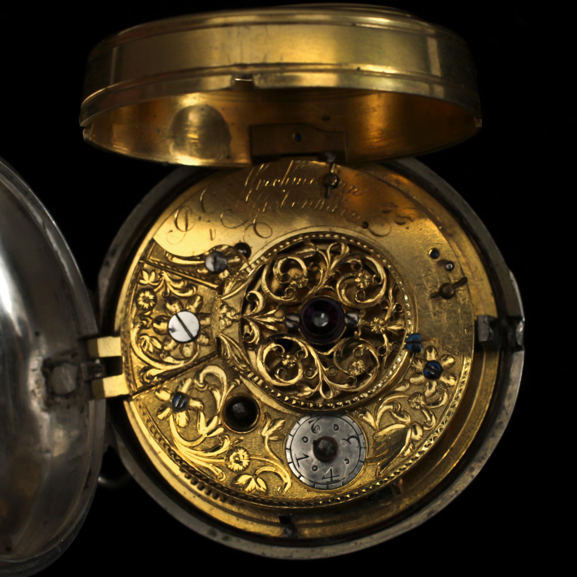 HERRFICKUR, silver. Spindelgång. Sign Kirckman, Kiöbenhavn.