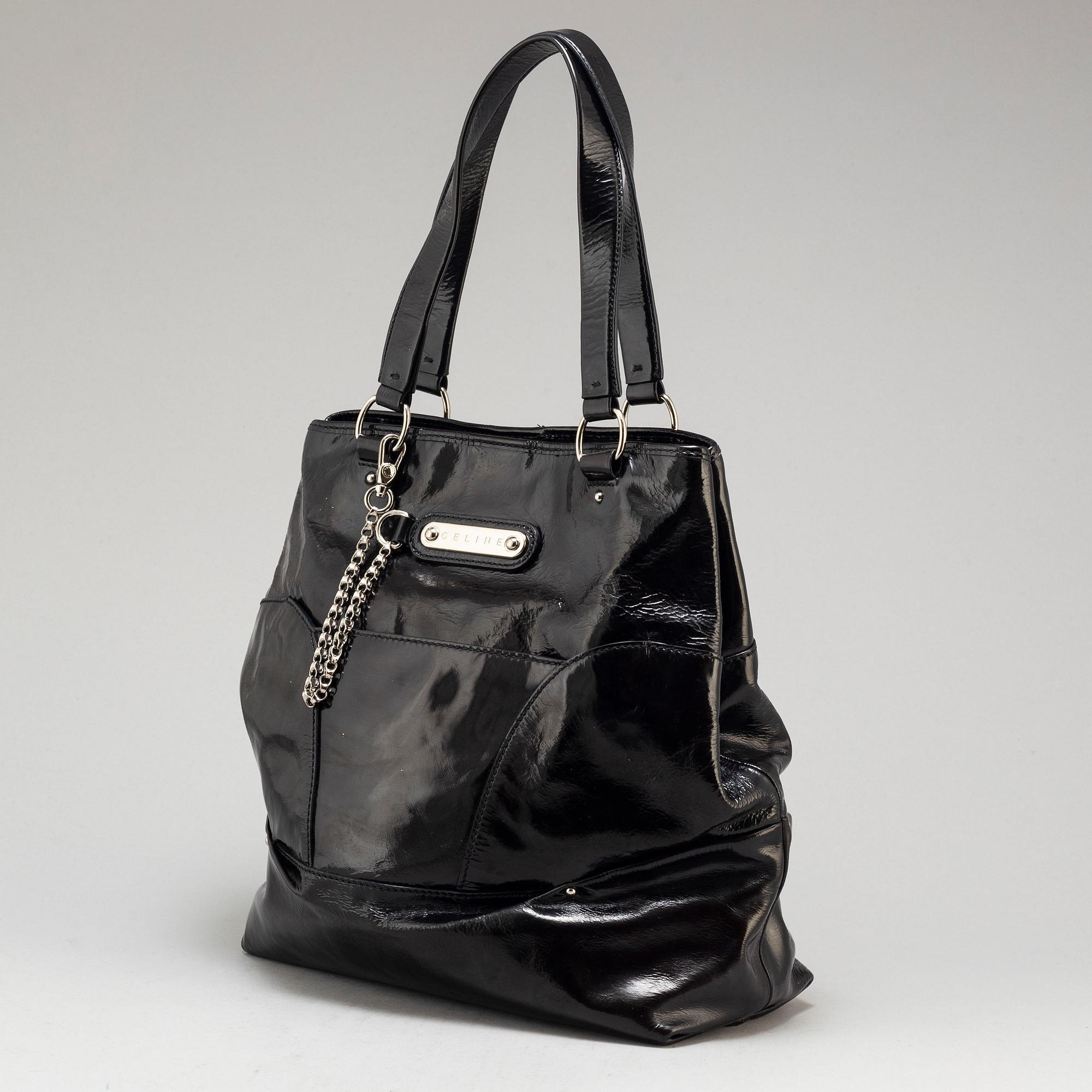 CÉLINE, A patent Laquered leather Tote Bag.