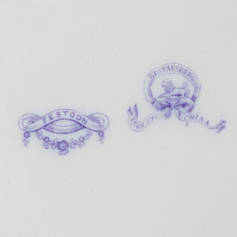 Serveringsfat, 5 st, "Festoon", flintgods, Gustavsberg.