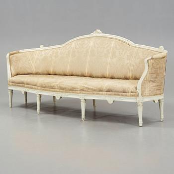 A Gustavian late 18th century sofa by Höglander, master 1777.
