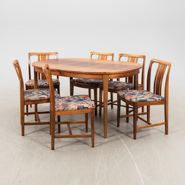 Dining set 7 pieces Lindén Horred 1960/70s.