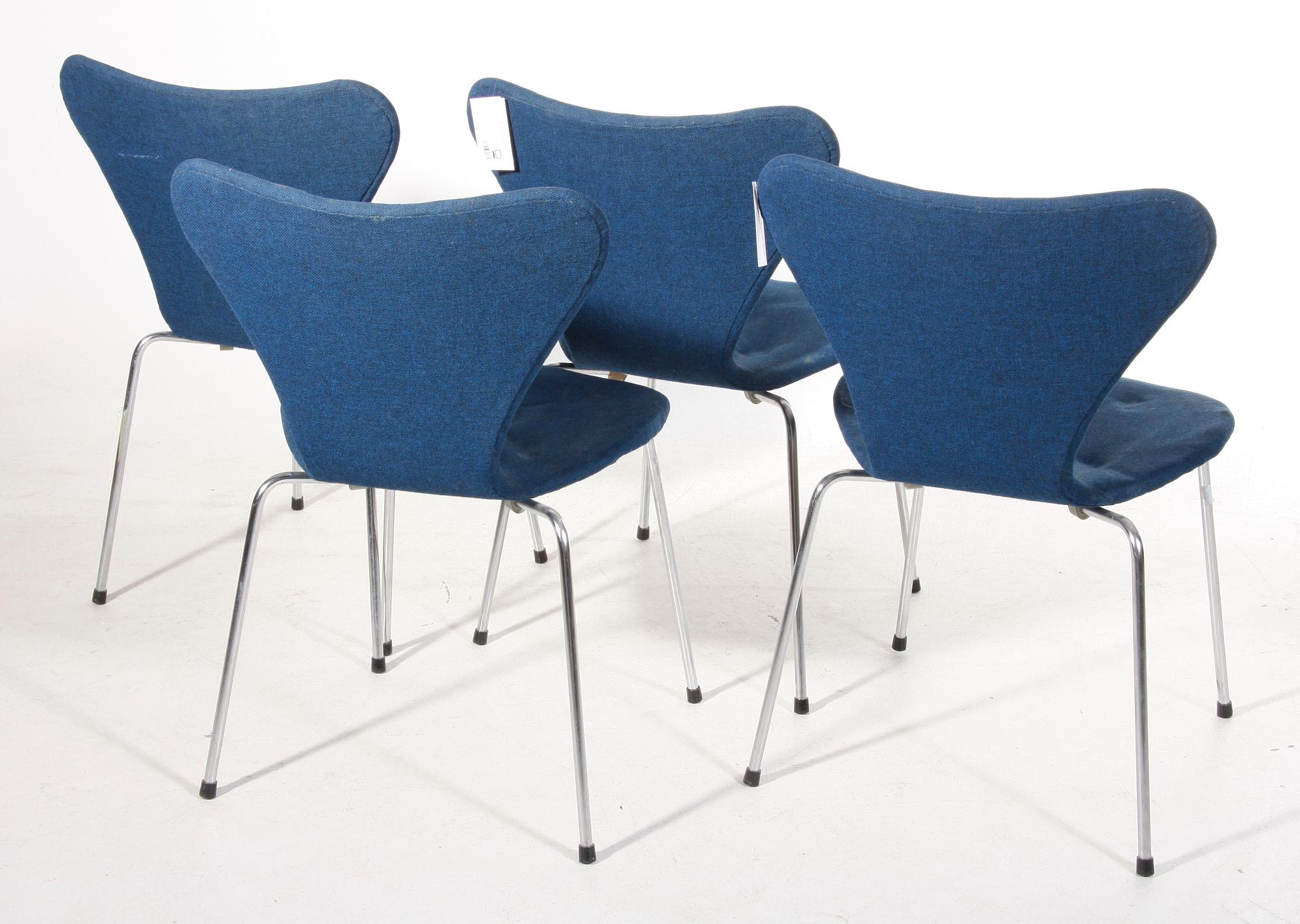 STOLAR, 4 st. "Sjuan". Arne Jacobsen, Fritz Hansen Danmark.