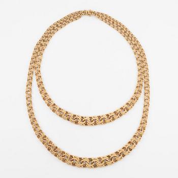 Collier, 18K guld, tvåradigt.