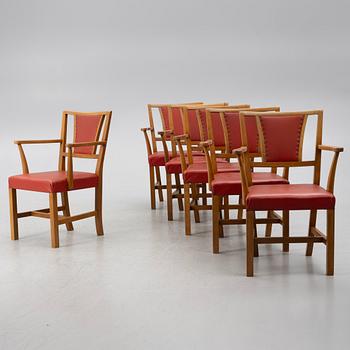 Josef Frank, a set of six armchairs, model B2163, Svenskt Tenn.