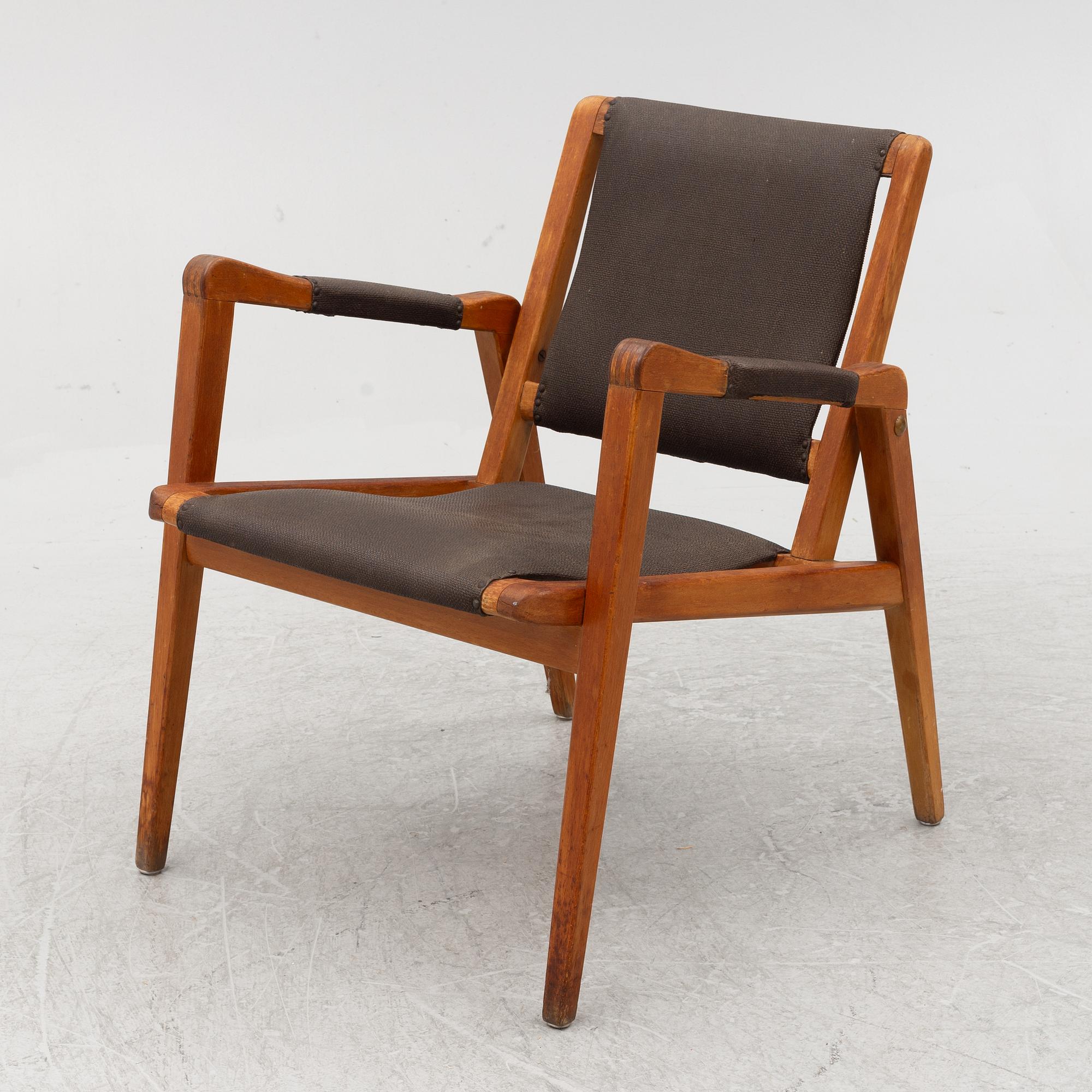Axel Larsson, fåtölj,  modell 244, Svenska Möbelfabrikerna Bodafors, 1940-50-tal.