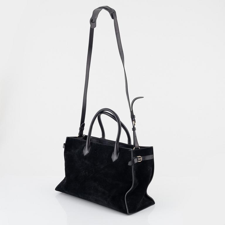 Balenciaga, A black suede and leather bag.