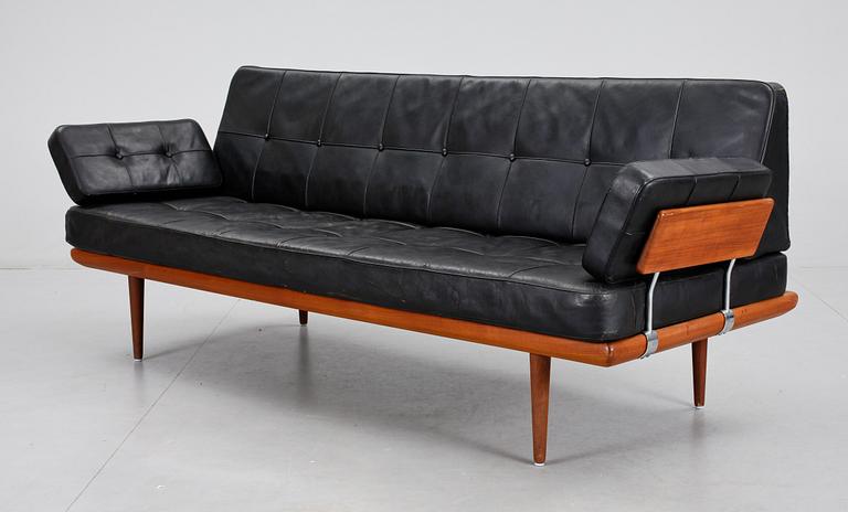 SOFFA, skinnplymåer,Peter Hvidt och Orla Moelgaard-Nielsen för France & Son, Danmark, 1950-60-tal.