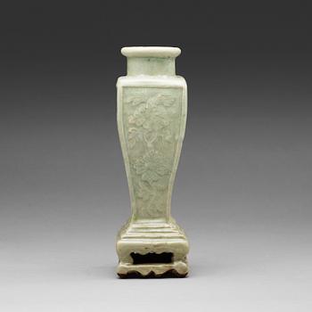 70. A celadon baluster vase, early Ming dynasty (1368-1644).