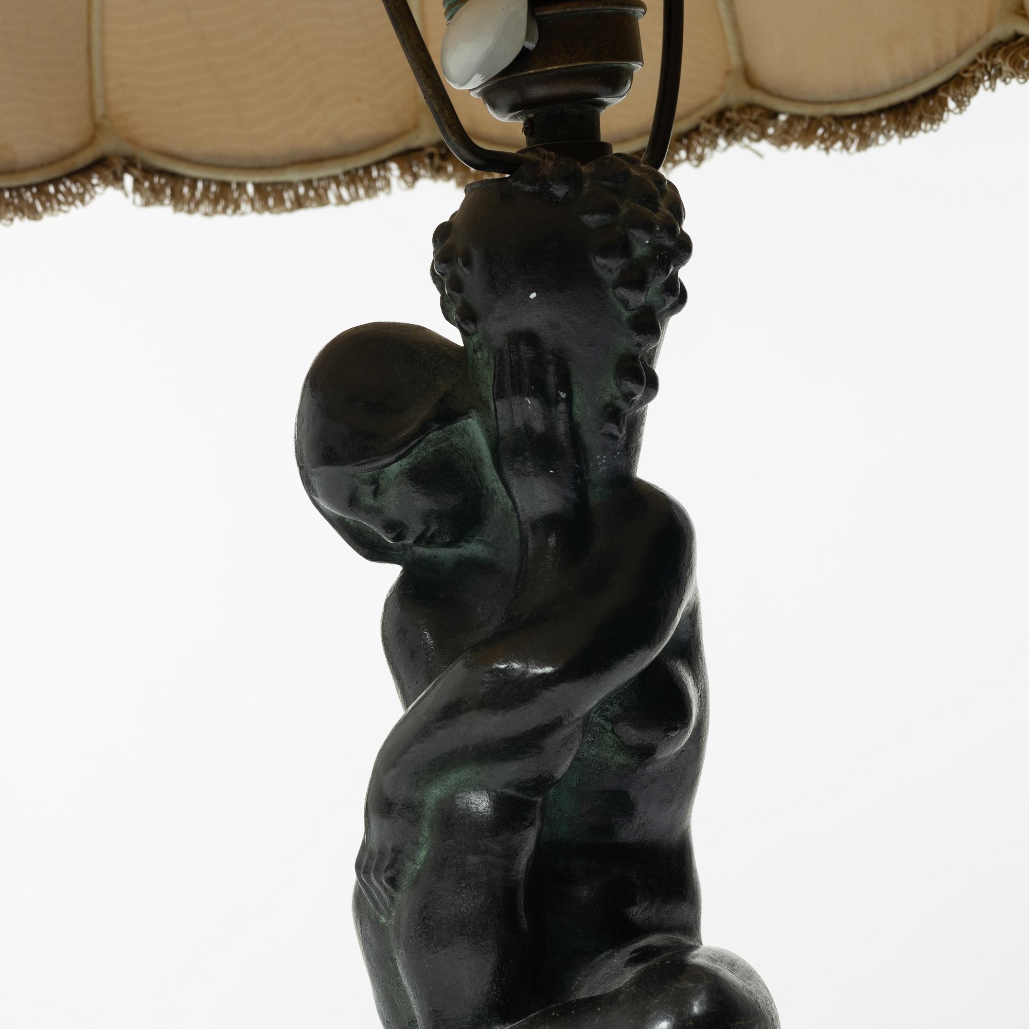 Axel Gute, Table lamp, Herrman Bergman, early 20th century.