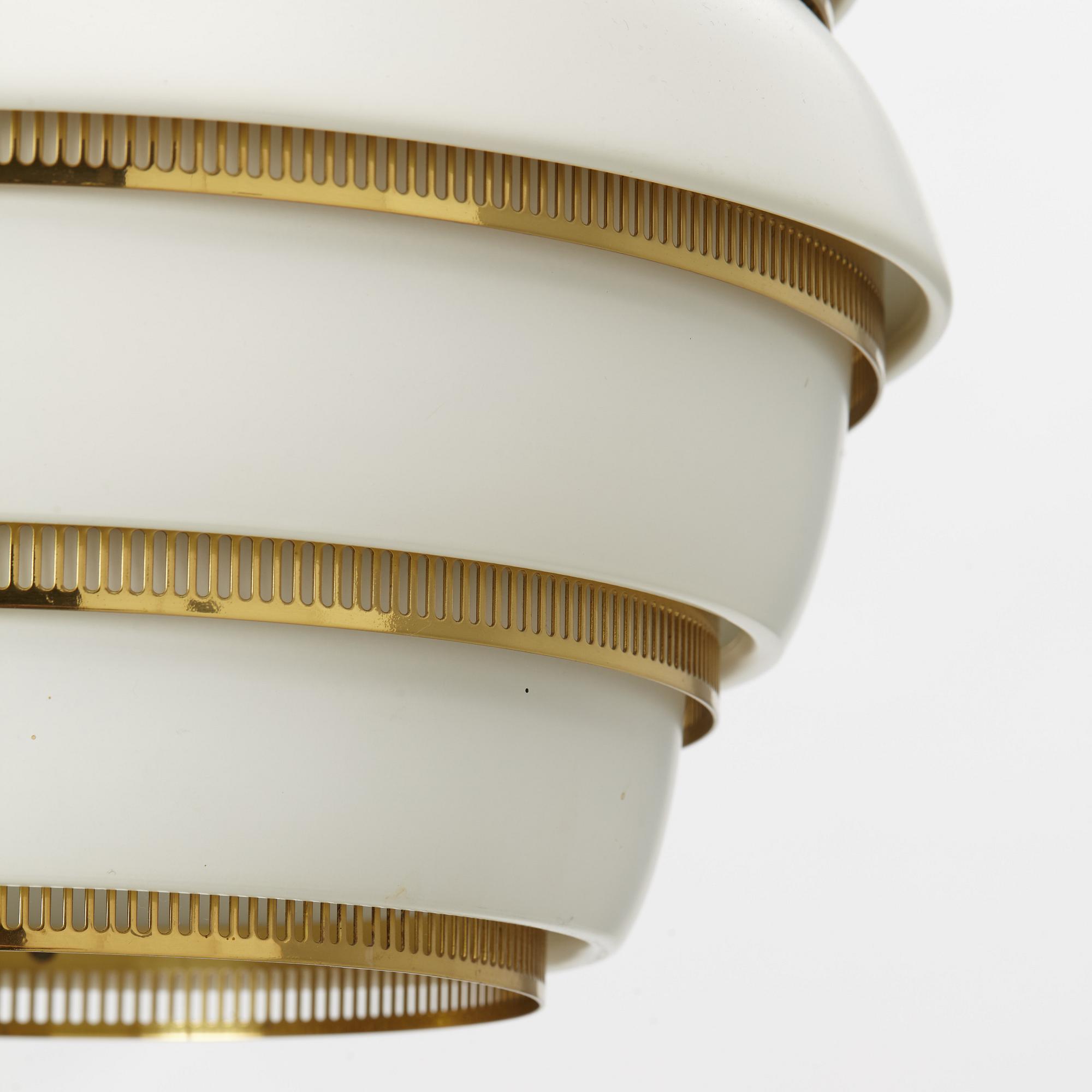 Alvar Aalto, a model A331, "Beehive" ceiling lamp, Valaisinpaja, Finland.