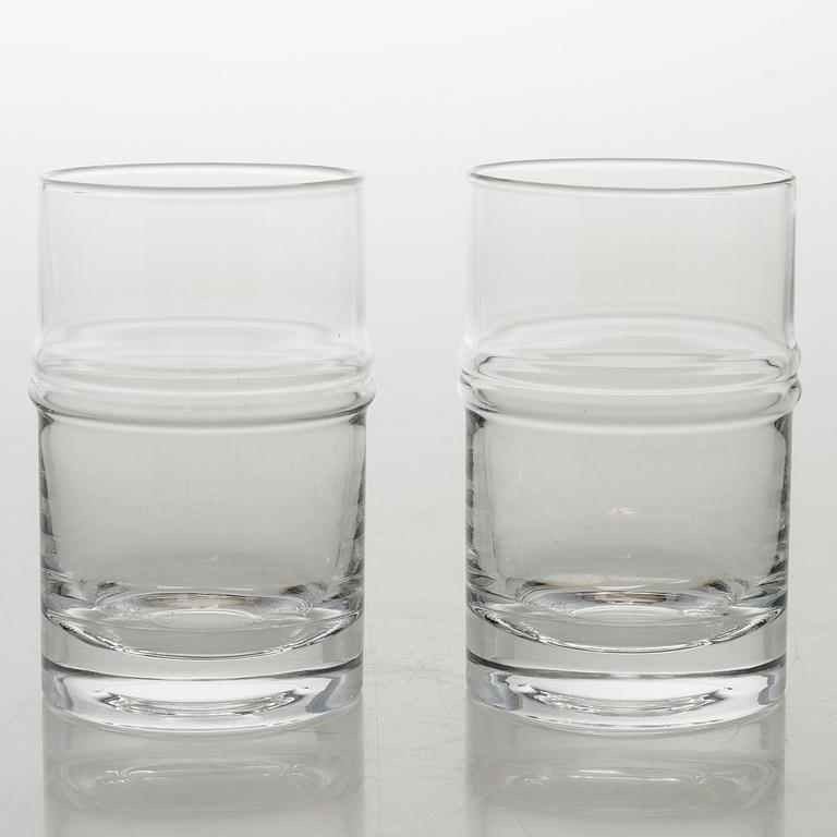 TIMO SARPANEVA, set of 10 drinking glasses and a jug, 'Ripple' 2054 for Iittala.