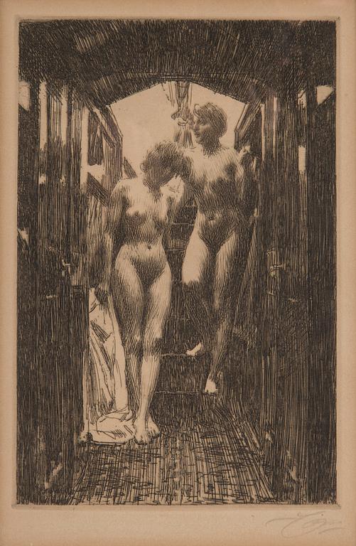 ANDERS ZORN, etsning, 1917, signerad med blyerts.