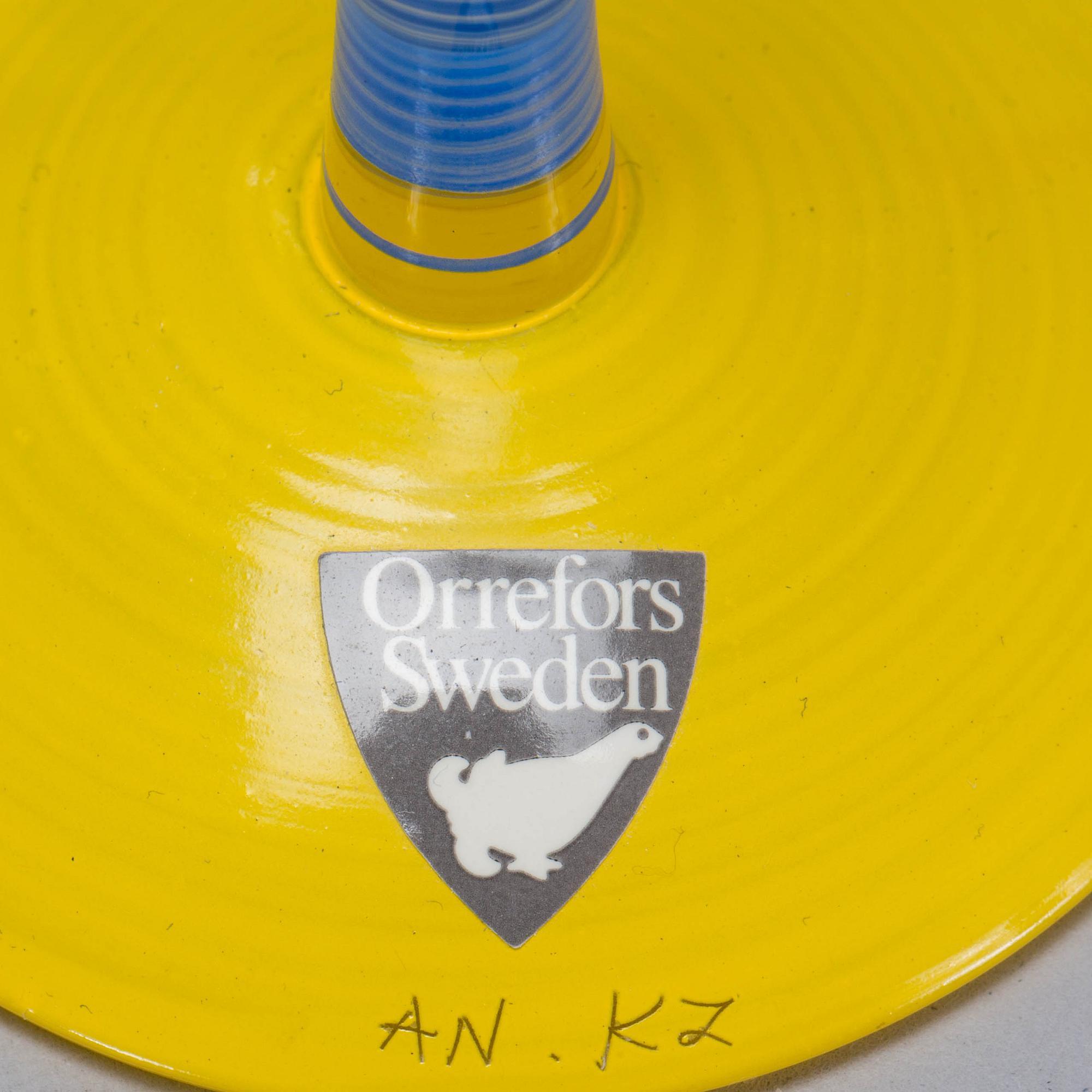 SNAPSGLAS, 6 st. Orrefors "Clown", design Anne Nilsson.