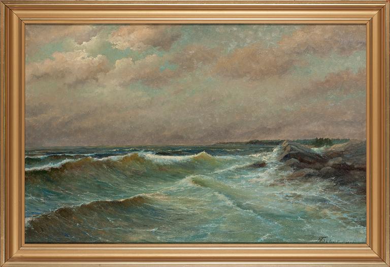 Nikolai Tervakorpi, olja på pannå, signerad.