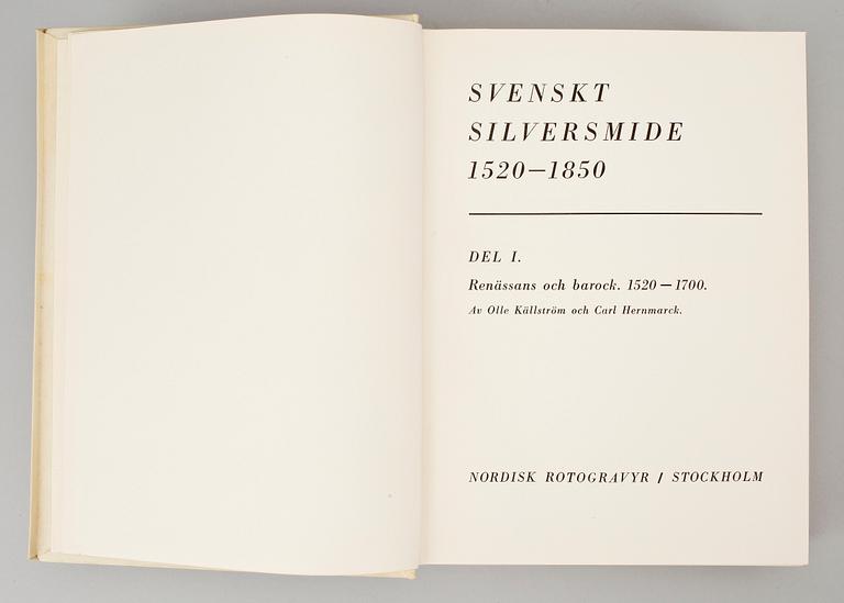 BOKVERK, vol I-III, "Svenskt silversmide 1520-1850", Nordisk Rotogravyr, Stockholm 1940-1945.