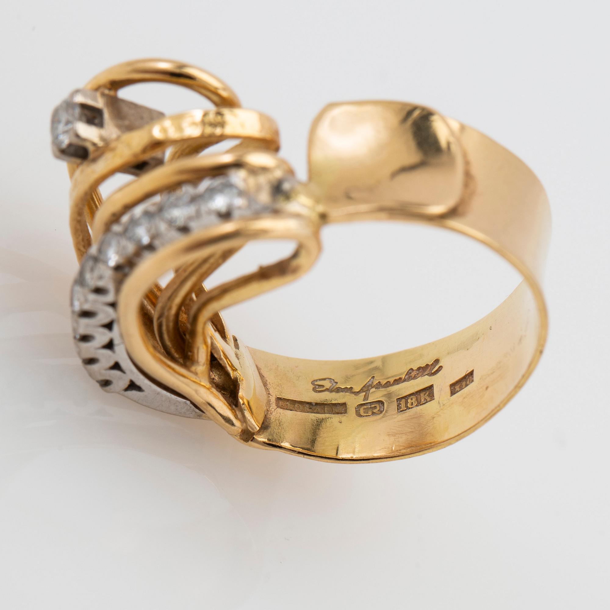 Elon Arenhill, ring, 18k guld med diamanter.