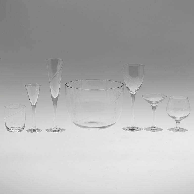 A 46 piece glass service "Line" designed by  Anna Ehrner from Kosta Boda.