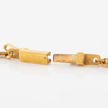 A Björn Weckström, necklace, "It Rains in the Mountains", necklace 18K gold with moss agate. Lapponia 1969. 40 g.