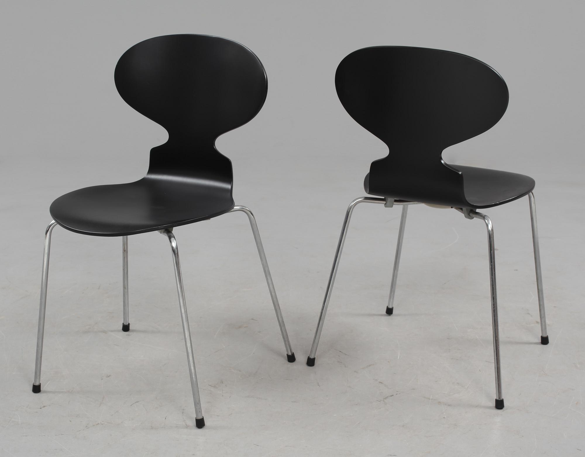 STOLAR, 6 st, "Myran", Arne Jacobsen, Fritz Hansen, 1978 och 1980.